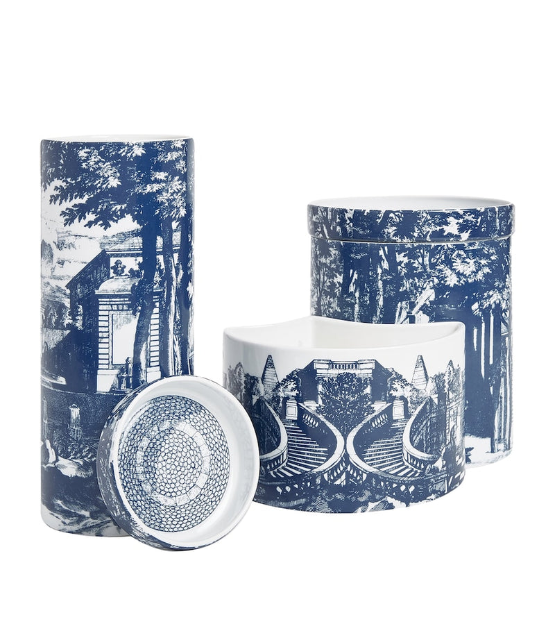 Fornasetti ceramic scented candles set of three with fruity fragrance, 2.35kg - British product