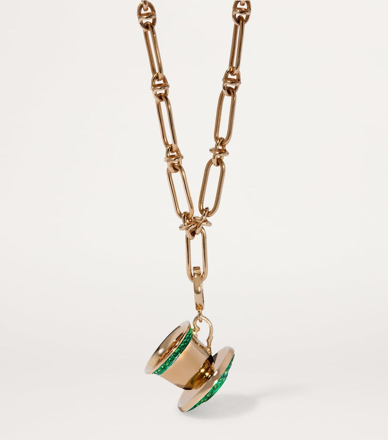 Annoushka teacup charm yellow gold tsavorite (British brand)