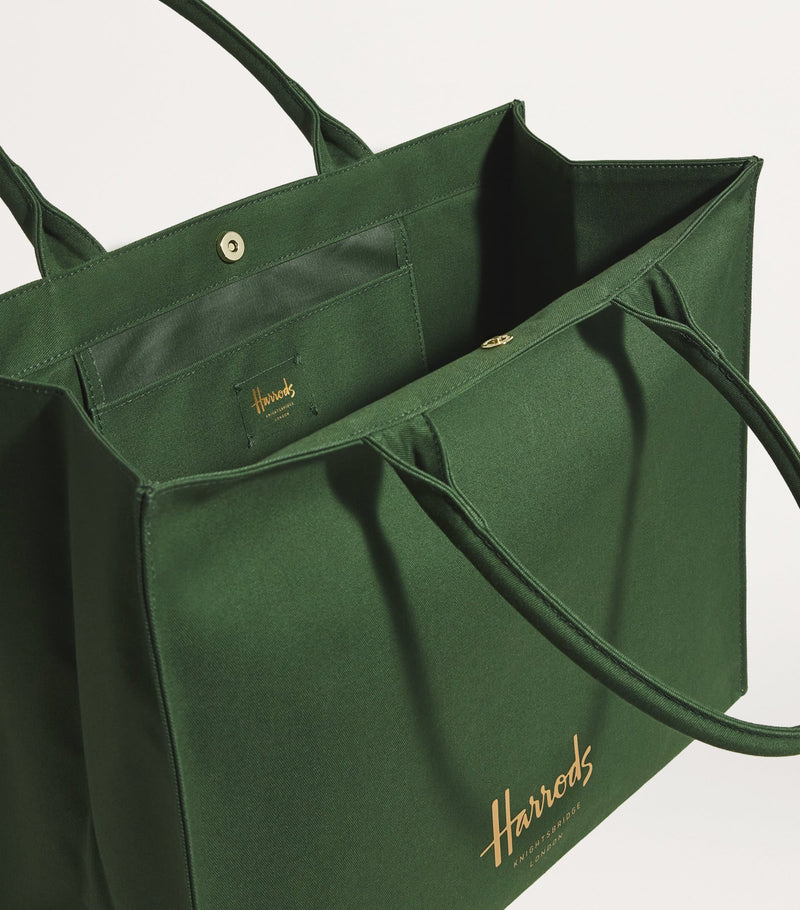 Harrods large cotton logo tote bag, UK version
