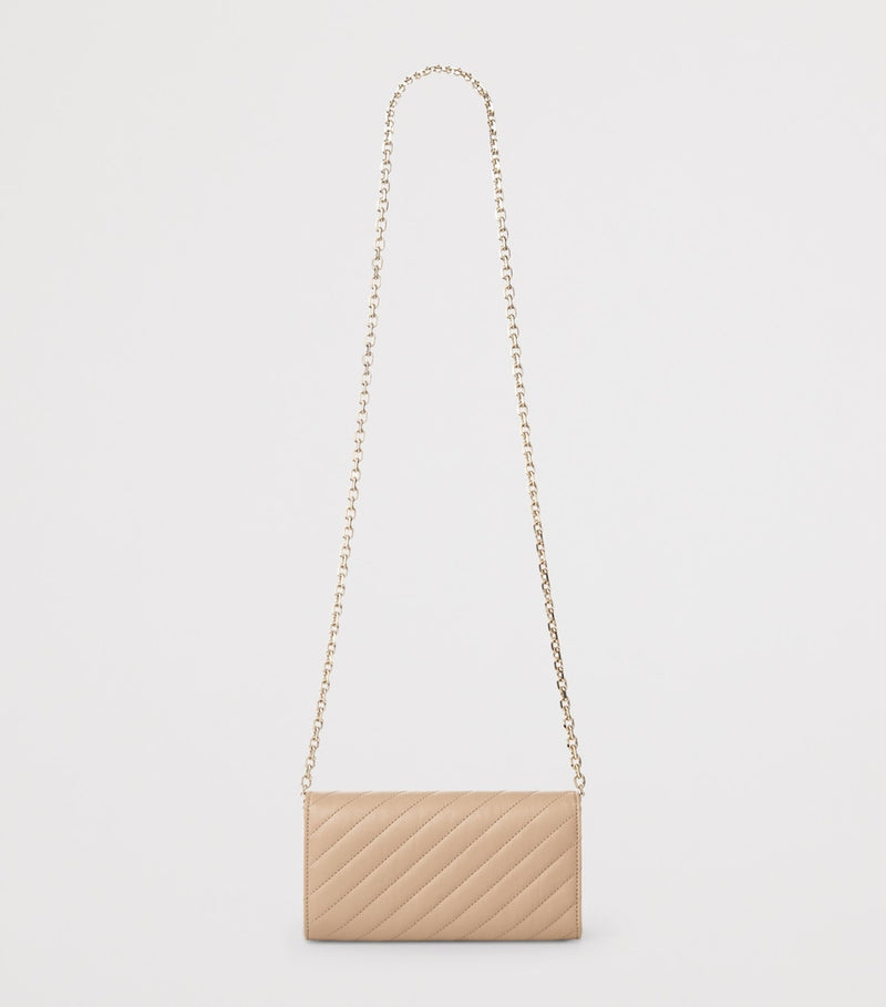 Jimmy Choo Curve leather chain wallet with gold-tone hardware - British product