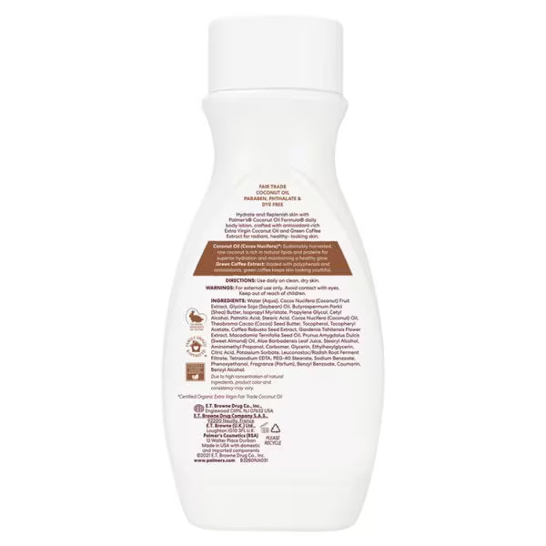 Palmer's Coconut Oil Body Lotion 250ml, imported from the UK