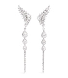 Yeprem white gold and diamond pearlescent drop earrings - British product
