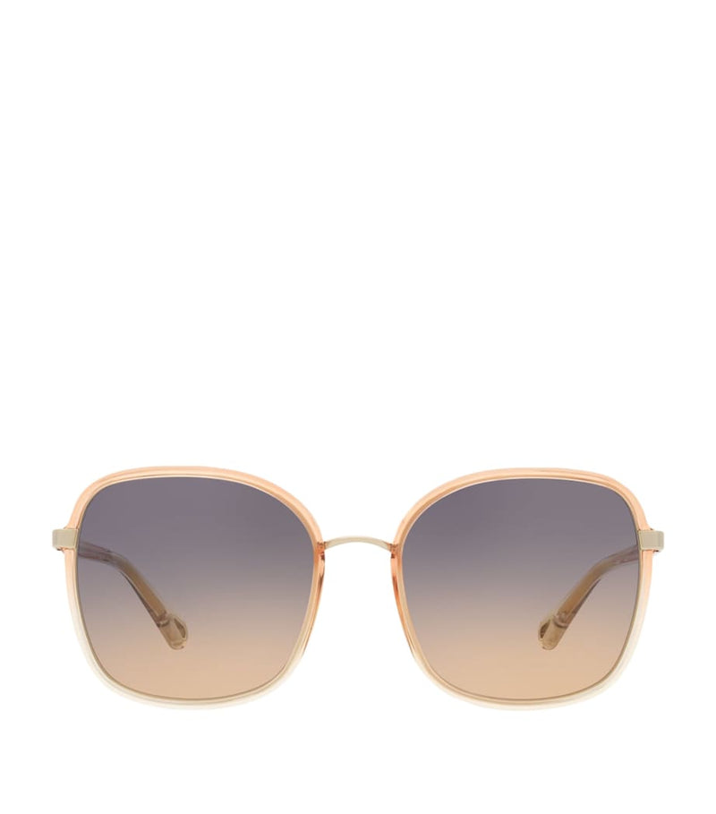Chloé oversized square sunglasses with graduated tint (British brand)