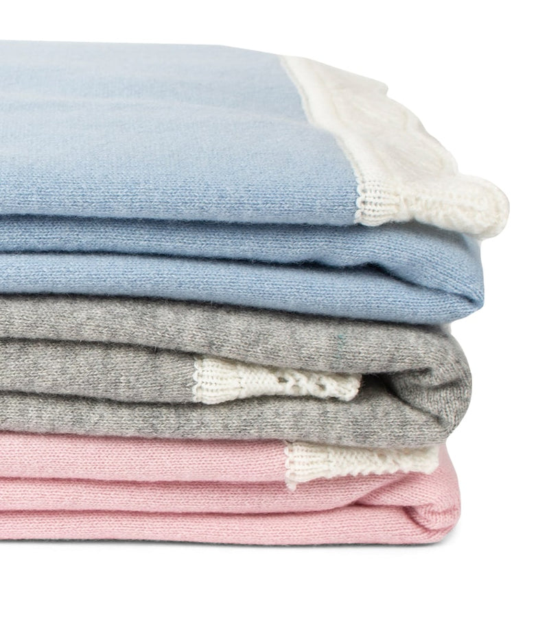 Trotters cashmere baby blanket with frills, UK version