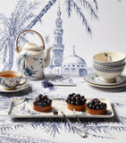 Gien ceramic Japanese teapot blue-and-white transferware, imported from the UK
