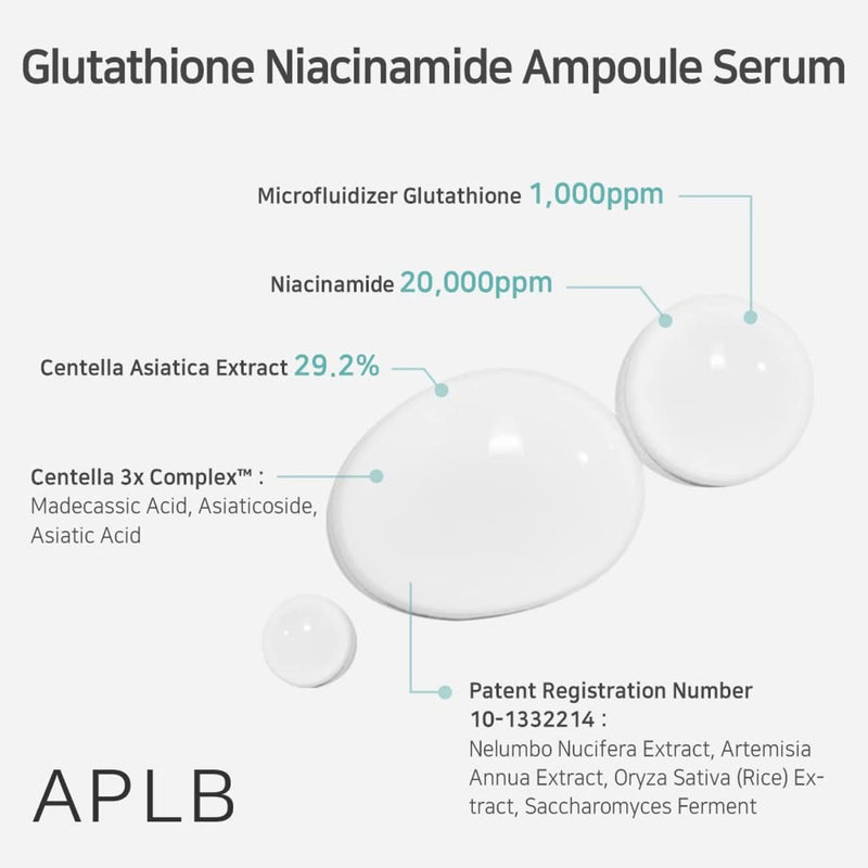 APLB glutathione niacinamide ampoule serum 40ml, British skincare
