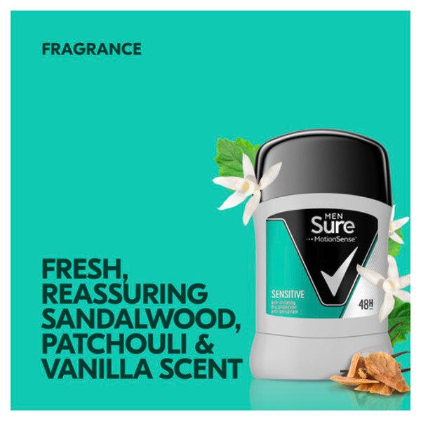 Sure Men Sensitive Antiperspirant Deodorant Stick 50ml GOODS Superdrug