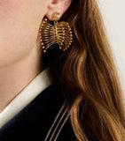 Miu Miu shell earrings gold tone, imported from the UK