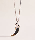 Jacques Marie Mage sterling silver wolf pendant with Tiger's Eye, imported from the UK
