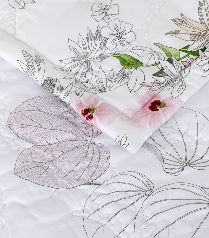 Yves Delorme embroidered Orchidee super king bedcover 285x250cm, imported from the UK