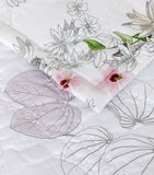 Yves Delorme embroidered Orchidee super king bedcover 285x250cm, imported from the UK