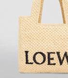 LOEWE Small Font Tote Bag raffia, imported from the UK