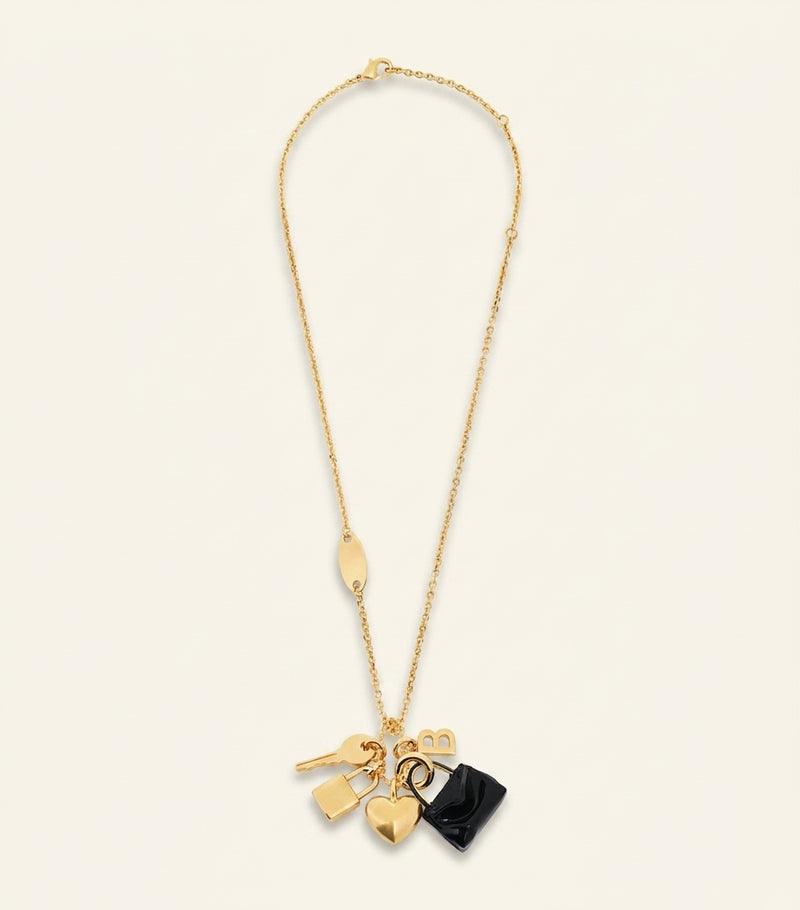 Balenciaga Carousel Rodeo Collector necklace gold-tone charms, imported from the UK