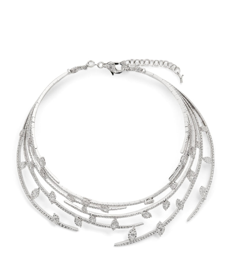 Yeprem Y-Couture white gold diamond leaf choker (British brand)