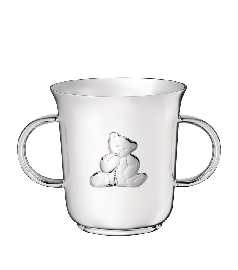 Christofle silver-plated Charlie Bear baby cup, imported from the UK