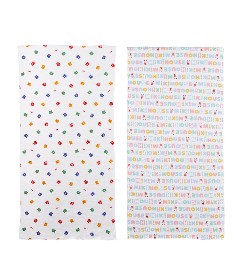 Miki House set of 2 cotton towels 70cm x 35cm, imported from the UK