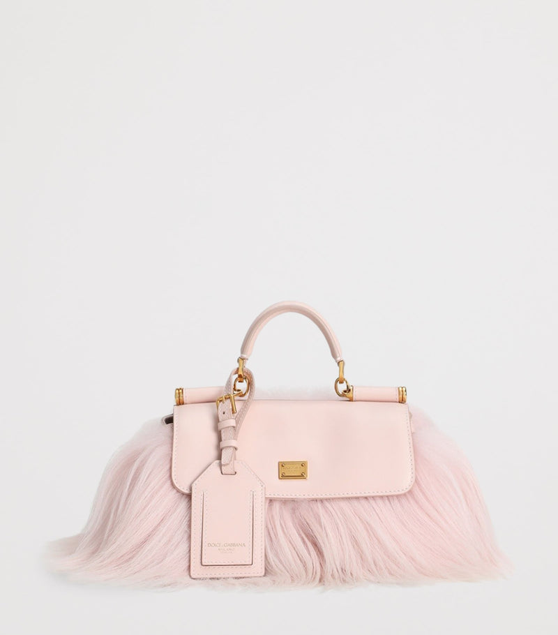 Dolce&Gabbana My Sicily mini top-handle bag goat fur calfskin (British brand)