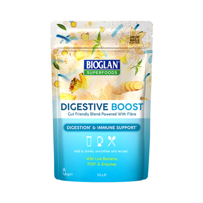 Holland & Barrett Bioglan Superfoods Digestive Boost Smooth Vanilla Probiotic Powder 70g- Buy online at McGrocer
