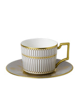 Harrods Wedgwood Anthemion Grey Espresso Cup and Saucer- Buy online at McGrocer