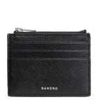 Sandro Paris leather card holder with card slots and coin purse, UK version