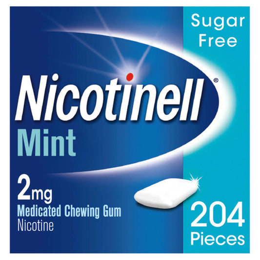 Nicotinell Mint Medicated Chewing Gum Pieces 2mg x204 GOODS Sainsburys   