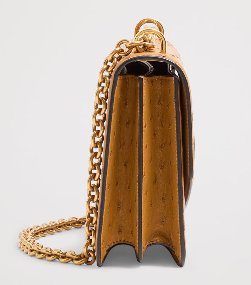 Valentino Garavani Vain shoulder bag ostrich leather - British product