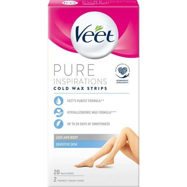 Veet Pure Inspiration Wax Strips Legs & Body Sensitive x20 GOODS Superdrug