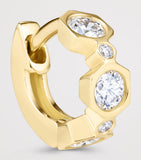 David Morris diamond hoop earring 6mm yellow gold, imported from the UK