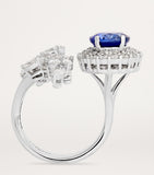 Yeprem white gold diamond sapphire ring, imported from the UK