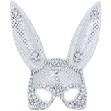 Fever silver jewel bunny mask on elastic, imported from the UK