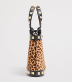 Valentino Garavani mini leather Rockstud bag leopard print, imported from the UK