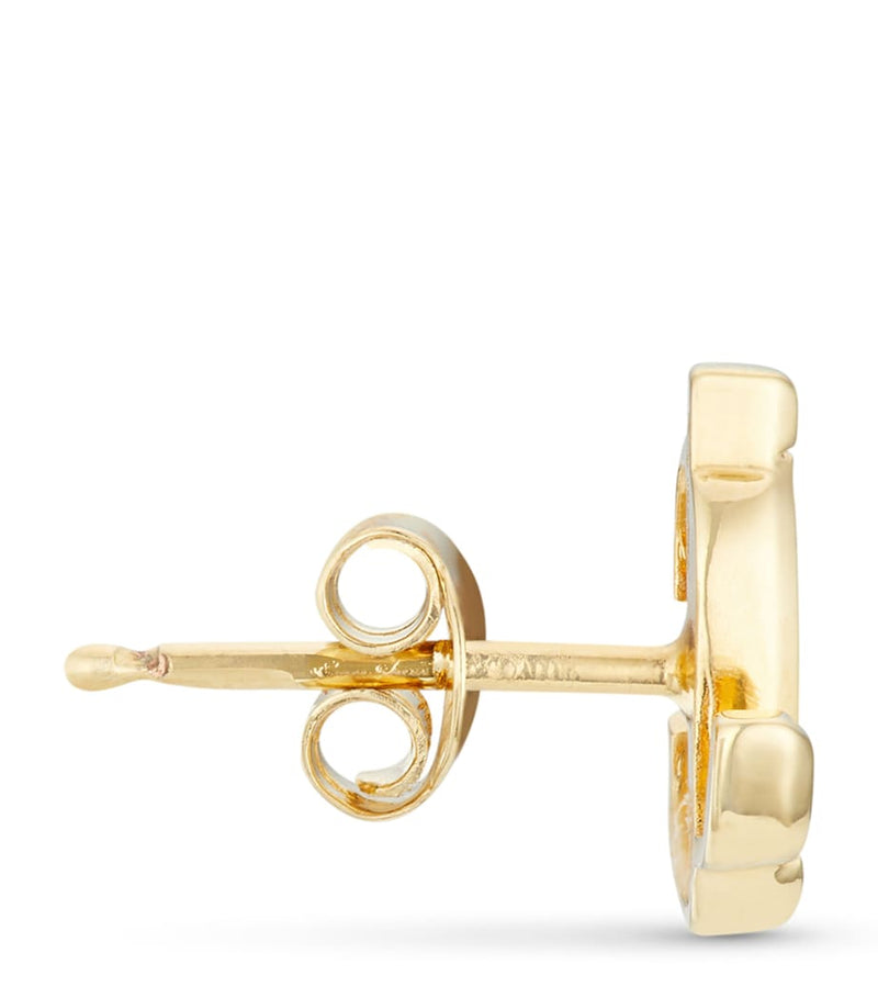 Jimmy Choo JC Logo Mini Stud Earrings, imported from the UK