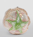 Judith Leiber crystal-embellished rose clutch bag (British brand)