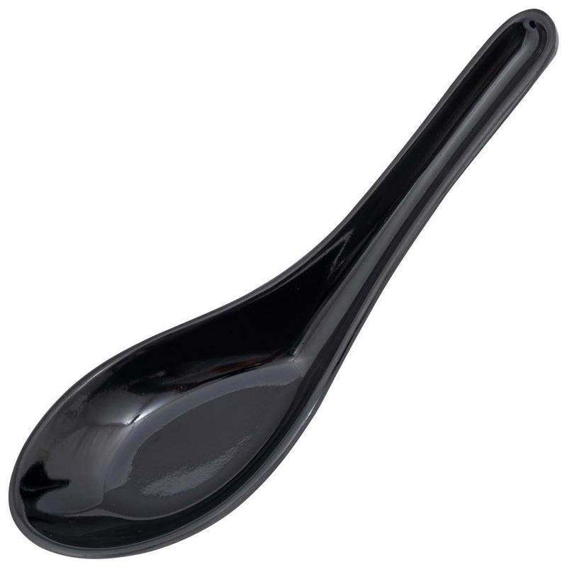 Black melamine rice spoon for serving, imported from the UK