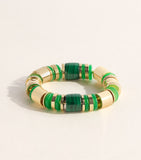 Eddie Borgo keystone bracelet with malachite and jade beads (British brand)