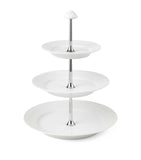 Royal Copenhagen porcelain white fluted 3-layer étagère 35cm, imported from the UK