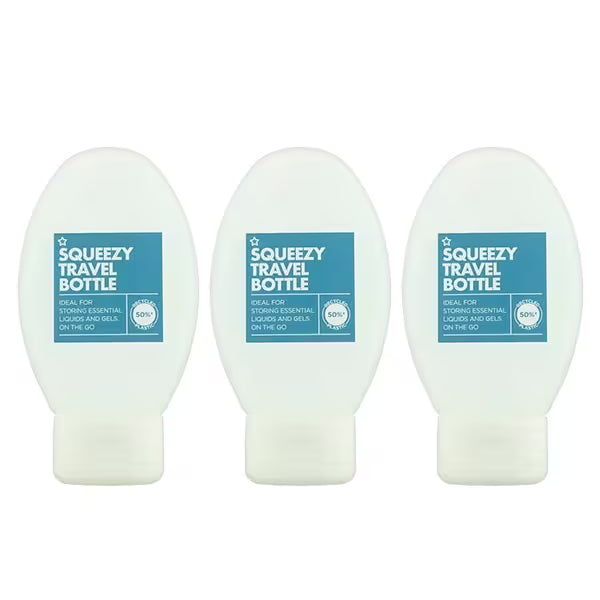 Superdrug Squeezy Travel Bottles 80ml x3 (British brand)