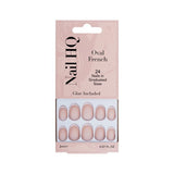 Superdrug Nail HQ Oval French False Nails Medium Length Glue Included- Buy online at McGrocer