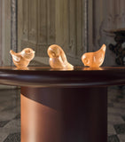 Lalique Piou-Piou head down crystal bird sculpture 6cm - British product