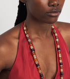 Eddie Borgo gold-plated amber and carnelian patch necklace, UK version