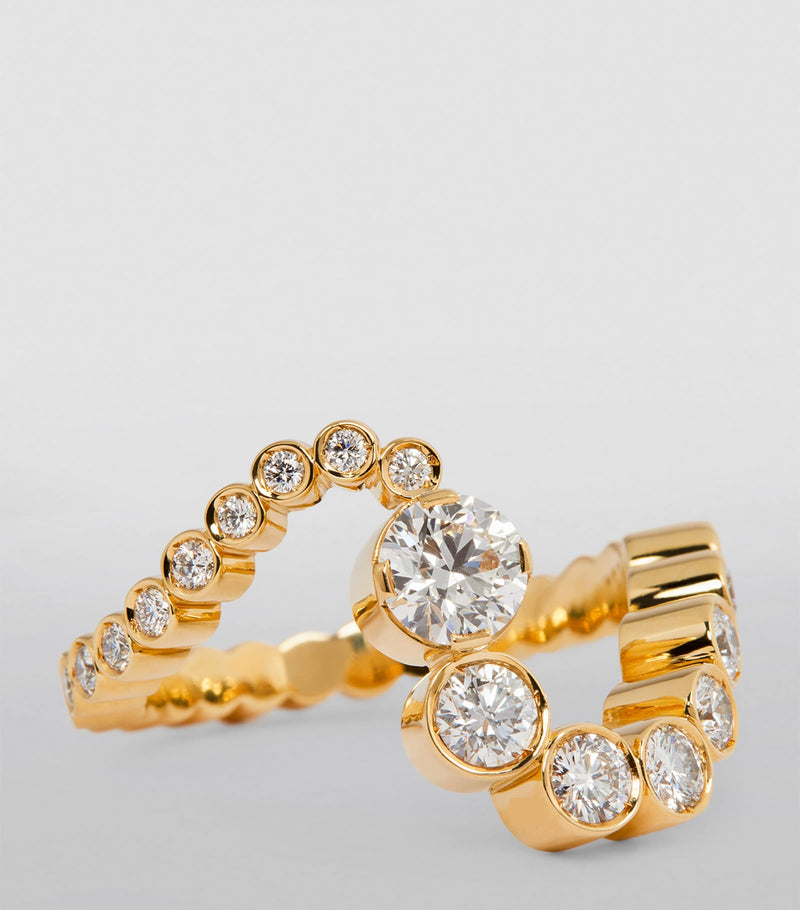 Sophie Bille Brahe yellow gold diamond ocean ring (British brand)