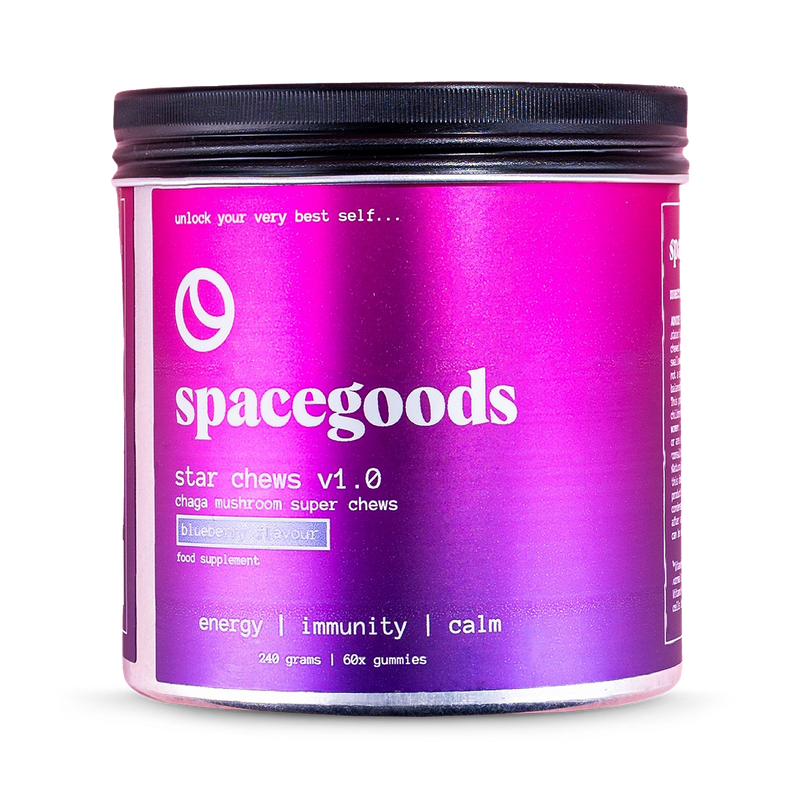 Spacegoods Chaga Mushroom Gummies Blueberry 60 Gummies (British brand)