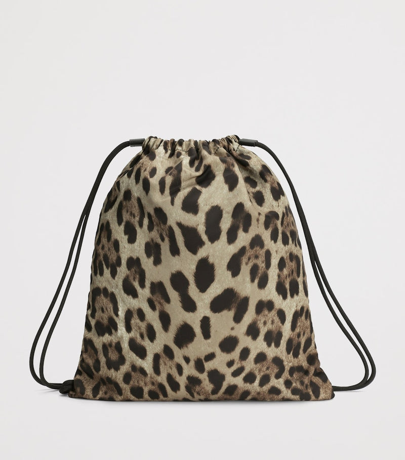 Dolce&Gabbana Kids leopard print drawstring backpack (British brand)