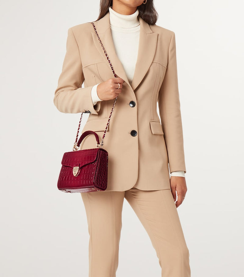 Aspinal of London Mayfair midi top-handle bag, imported from the UK