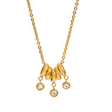 Luxe Tones 18k gold plated necklace with crystal charms 40cm, imported from the UK
