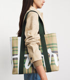 Harrods medium tartan check tote bag, imported from the UK