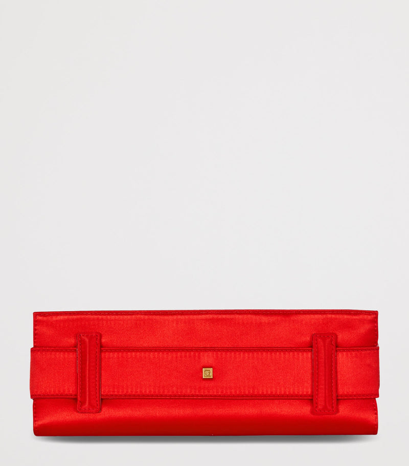 Balmain satin Anthem clutch bag zebra print, imported from the UK