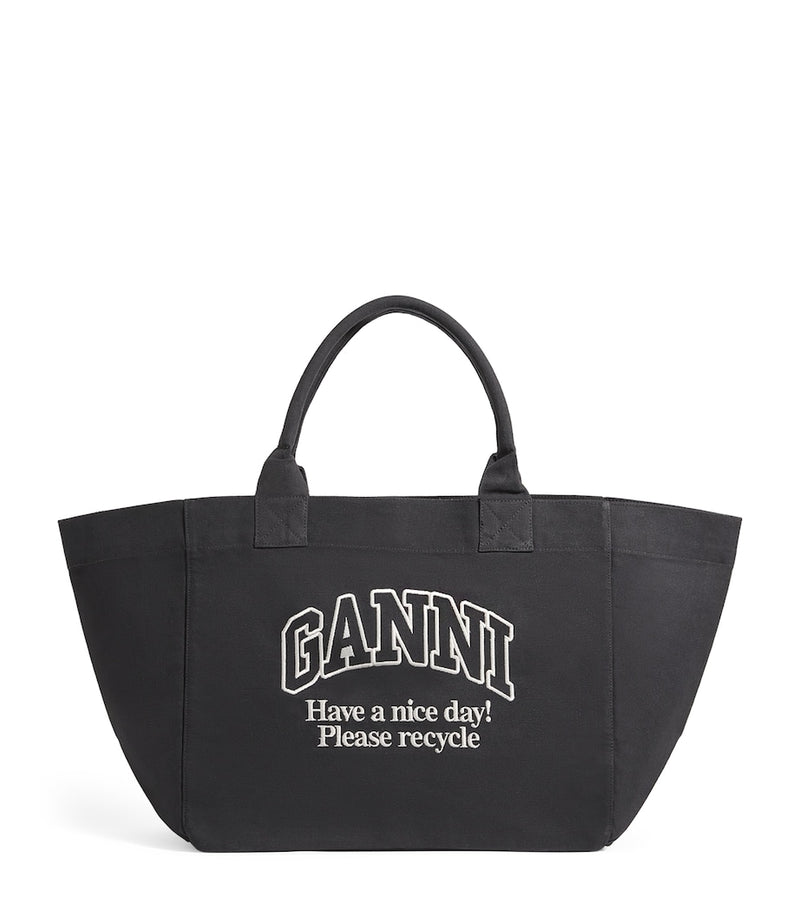 GANNI tote bag XXL recycled cotton, imported from the UK