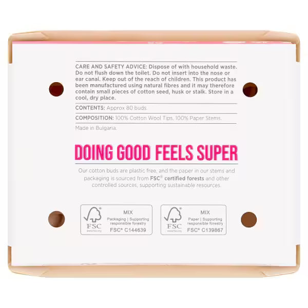 Superdrug Cotton Paper Buds x80