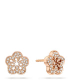 Boodles rose gold diamond blossom stud earrings 1cm, imported from the UK